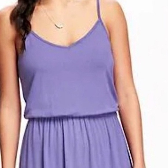 Old Navy Cami Racerback Midi Dress Cinch Elastic Waist Fit & Flare Violet Purple - Picture 10 of 10